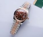 High-Quality Rolex Datejust 41MM Two Tone Rose Gold Watch Red Dial